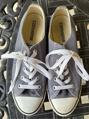 Converse All Star Low Top Canvas Sneakers — Gray with White Accents